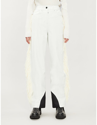 MONCLER GENIUS Fringed high-rise wide shell trousers