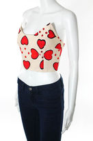 Thumbnail for your product : Tata-Naka NWT Cream Red Cherry Hearts Print Bustier Top Sz 10 $335