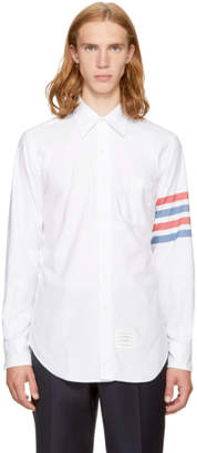 Thom Browne White Classic Four Bar Point Collar Shirt