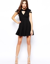 Thumbnail for your product : Forever Unique Selfish by Hexa Skater Dress with Shoulder Detail
