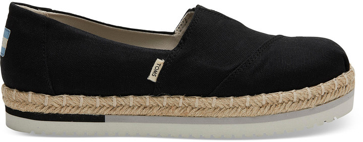 black heritage canvas women's platform espadrilles