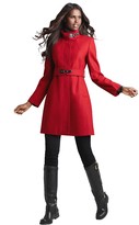 Thumbnail for your product : Via Spiga Coat, Stand Collar Buckle Detail Wool Blend