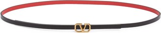 Valentino Garavani VLOGO Buckle Reversible Skinny Leather Belt