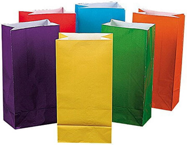 Bright Color Paper Bags (1 dozen) - Bulk [Toy] by Fun Express