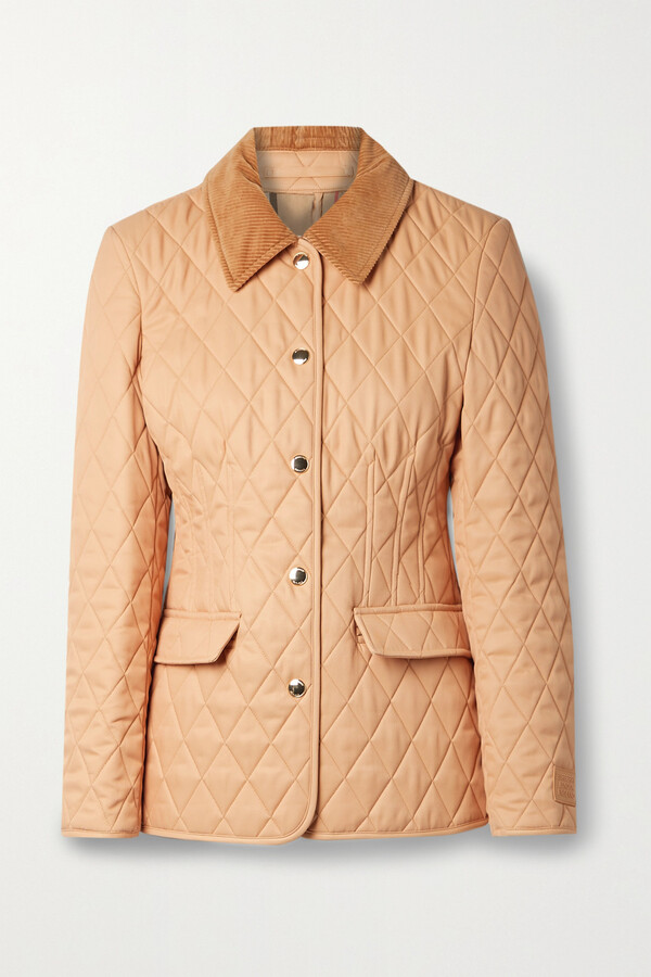 burberry tan quilted jacket