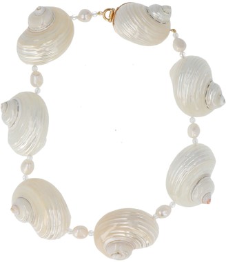 Pearls and triangle pins necklace WHITE, PRADA |Danielloboutique.it