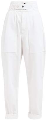 Isabel Marant Turner High Rise Cotton Trousers - Womens - White