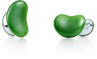 Tiffany & Co. Elsa Peretti® Bean Design cuff links of green jade