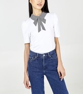Thumbnail for your product : New Look Pink Vanilla Gingham Collar Puff Sleeve T-Shirt