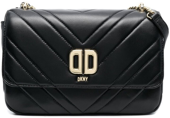DKNY Black Leather Chain Tote - ShopStyle