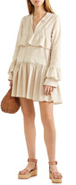 Thumbnail for your product : See by Chloe Laser-cut Embroidered Suede Platform Espadrille Sandals