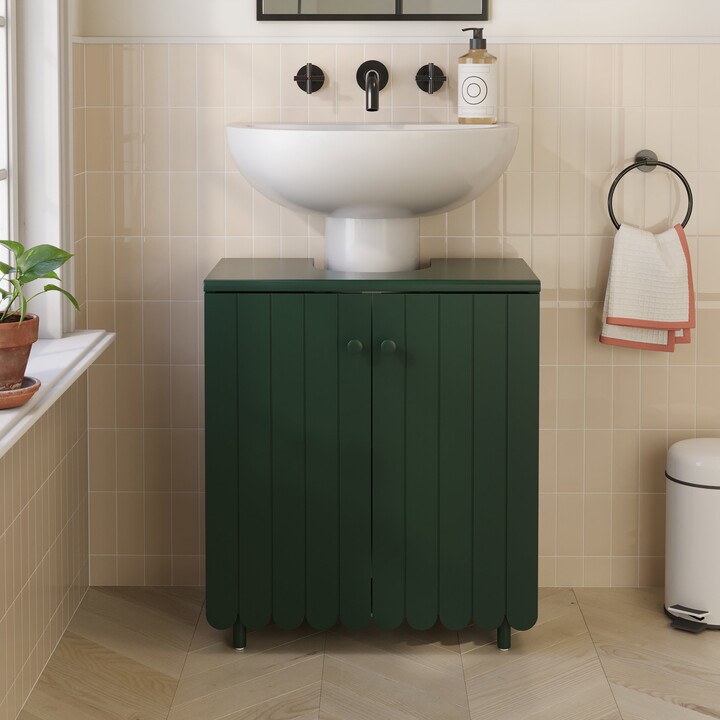 Dunelm Scallop Under Sink Unit Forest (Green) ShopStyle Bath Accessories