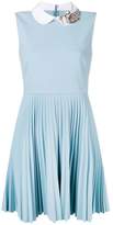 Thumbnail for your product : RED Valentino embellished collar pleated dress