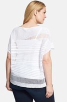 Thumbnail for your product : Eileen Fisher Bateau Neck Pointelle Knit Organic Linen Top (Plus Size)