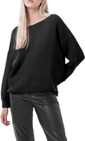 French Connection Millie Mozart Waffle Knit Sweater – Black