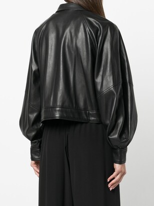 Alexis Cropped Faux-Leather Jacket