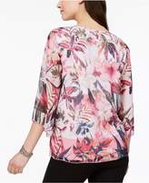 Thumbnail for your product : JM Collection Embellished Floral-Print Top, Created for Macy's