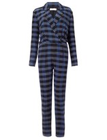 Thumbnail for your product : Thakoon Blue Silk Plaid Jumpsuit