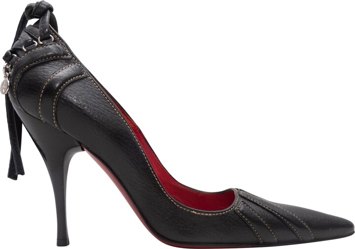 Cesare Paciotti Black Pointed-toe Lace-up Back Pumps Size 35