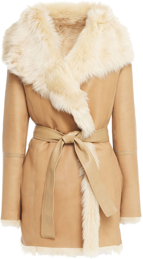 belted shearling coat