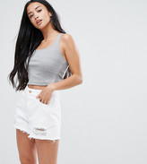 Thumbnail for your product : Miss Selfridge Petite Ribbed Crop Top