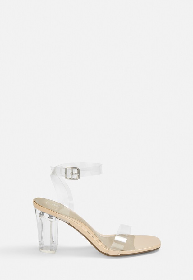 clear block heels size 11