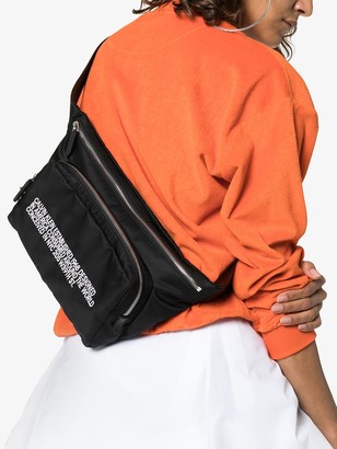 Calvin Klein black address print belt bag