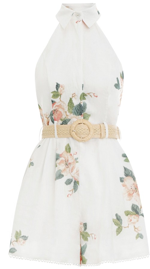 white halter neck playsuit