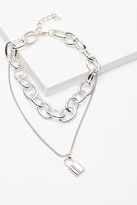 Thumbnail for your product : Nasty Gal Womens Padlock What You Made Me Do Chain Necklace - Grey - One Size