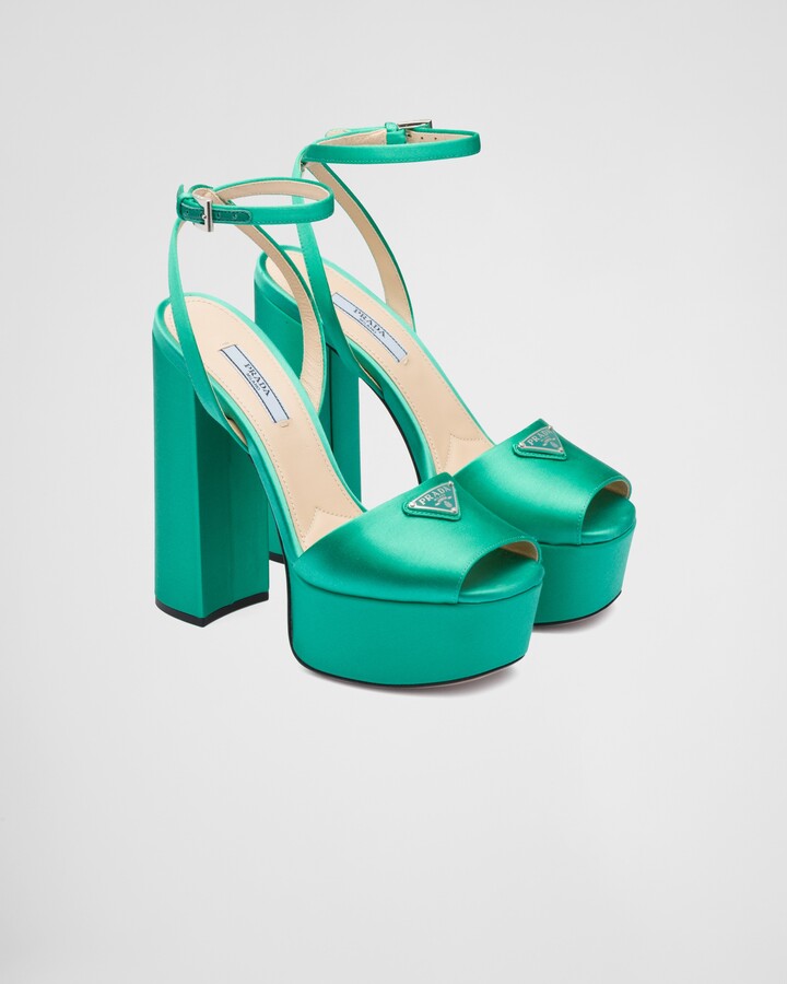 Prada High-heeled Satin Sandals - ShopStyle