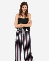 Thumbnail for your product : Express High Waisted Striped Wide Leg Drawstring Pant