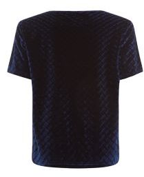 New Look Teens Navy Velvet Diamond Texture Boxy T-Shirt