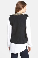 Thumbnail for your product : MICHAEL Michael Kors Chain Detail Faux Fur Front Sweater Vest (Regular & Petite)