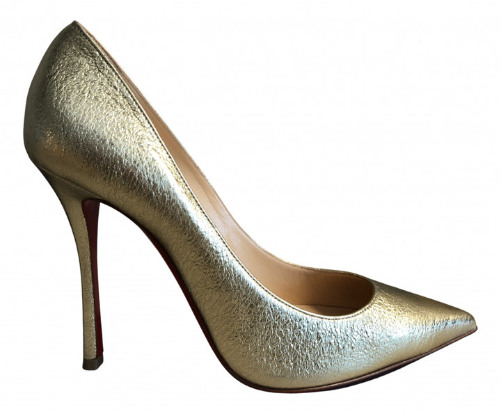 Christian Louboutin So Kate Gold Leather Heels - ShopStyle Shoes