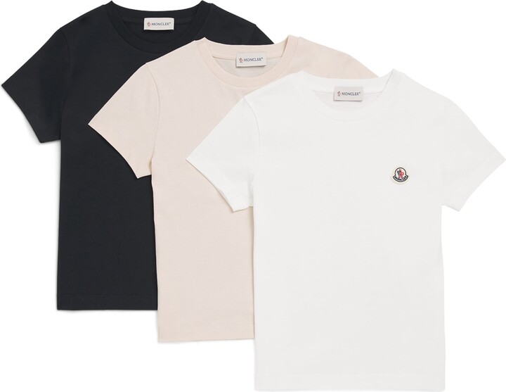 Moncler Enfant Set of 3 Cotton Logo-Patch T-Shirt