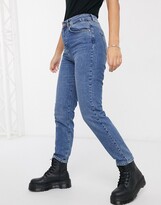Thumbnail for your product : Noisy May Premium Isobel mom jeans with high waist in mid blue