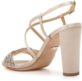 Thumbnail for your product : Badgley Mischka Carolyn Embellished Satin Block-Heel Evening Sandals