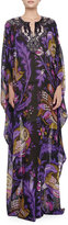 Thumbnail for your product : Roberto Cavalli Long-Sleeve Caftan with Embellished Neckline