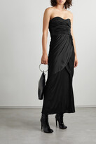 Thumbnail for your product : Proenza Schouler Strapless Ruched Stretch-jersey Maxi Dress - Black