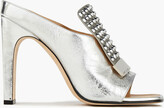 Thumbnail for your product : Sergio Rossi Sr1 Embellished Metallic Crinkled-leather Mules