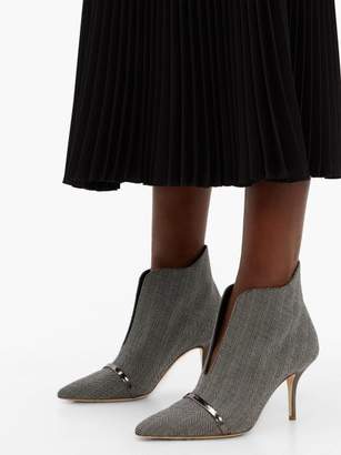 Malone Souliers Cora Herringbone-wool Ankle Boots - Womens - Grey