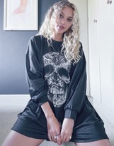 Thumbnail for your product : Religion long sleeve t-shirt dress with skull graphic