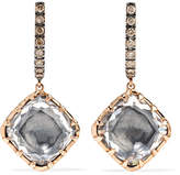 Thumbnail for your product : Caprice Larkspur & Hawk Cushion 14-karat Rose Gold, Diamond And Quartz Earrings