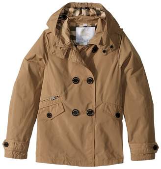 Burberry Kids Margeretta Double Breasted Hooded Trench Girl's Clothing