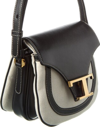 Tod’s T-Logo Shoulder Bag Tod's Tod'S T Logo Canvas & Leather Shoulder Bag - ShopStyle