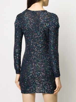 Saint Laurent Sequin Embroidery Fitted Dress