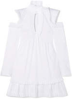 Thumbnail for your product : Maggie Marilyn Olivia's Cutout Ruffled Cotton-poplin Dress