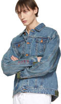 Thumbnail for your product : Han Kjobenhavn Blue Denim Velcro Jacket
