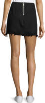 Thumbnail for your product : alexanderwang.t Faded Denim Zip-Back Mini Skirt, Black