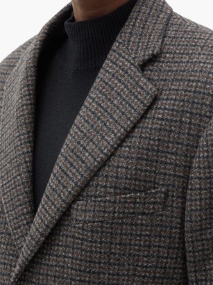 Raf Simons Oversized Checked Wool-blend Blazer - Black Brown